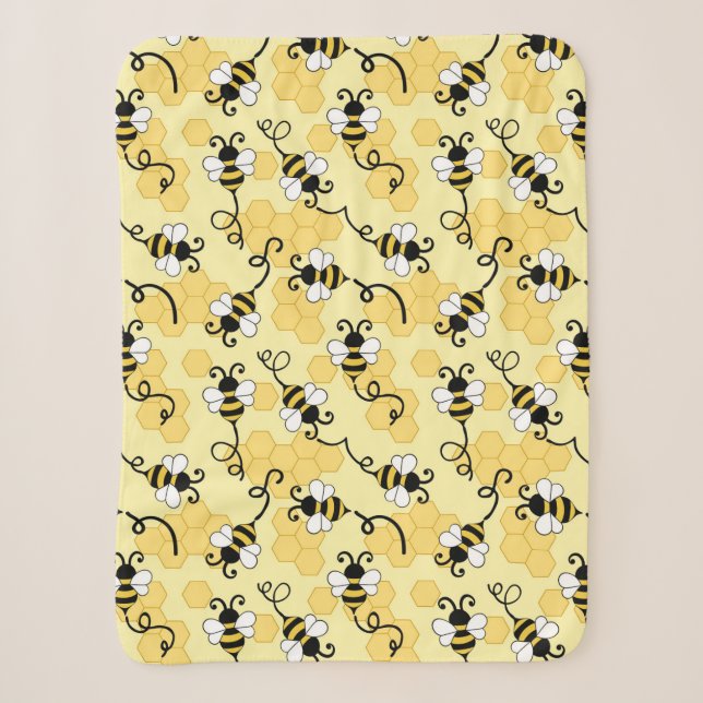 Couverture Sherpa Joli petit motif abeilles (Devant)