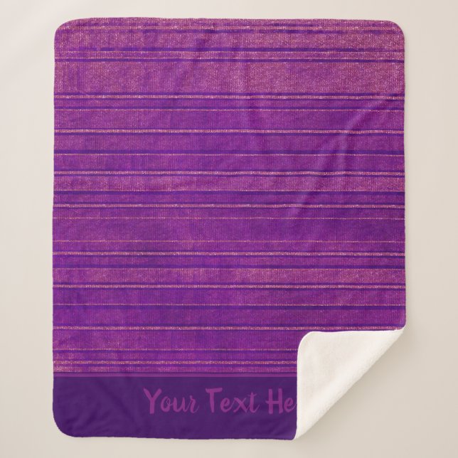 Couverture Sherpa Joli violet et rose Motif des rayures désespérées (Devant)