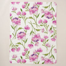 Jolie aquarelle Floral Design Sherpa Blanket