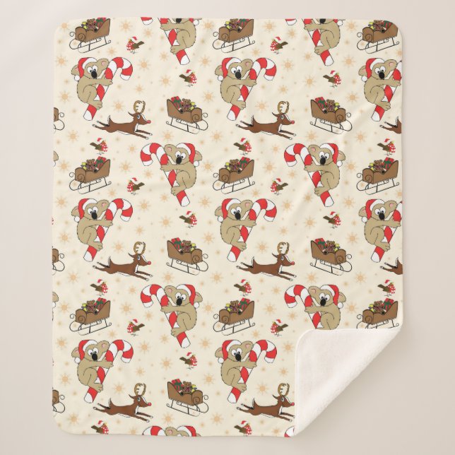 Couverture Sherpa Jolie Père Noël Sloth Joyeuses Vacances (Devant)