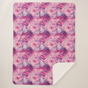 Couverture Sherpa Jolies Fleurs Roses