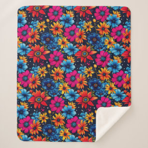 Couverture Sherpa Jolies fleurs sucrées et roses