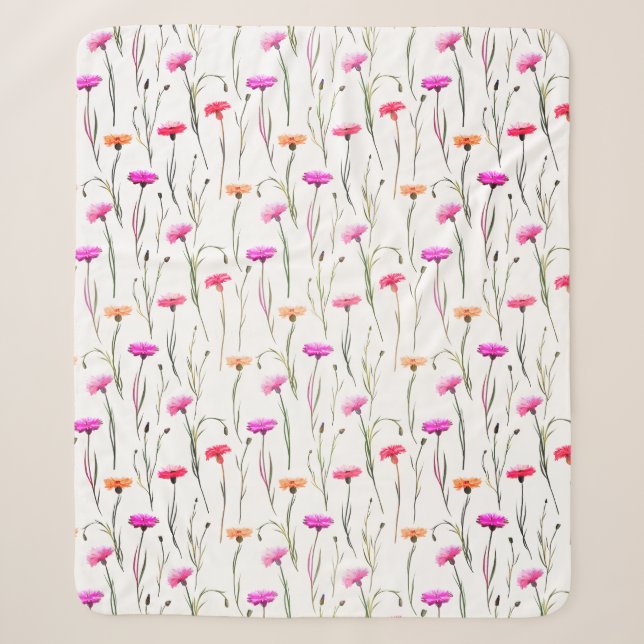 Couverture Sherpa Jolies oeillets avec Motif de tiges (Devant)