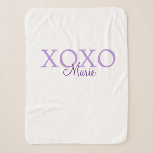Couverture Sherpa Jour de la Saint Valentin Xoxo ajouter nom pastel