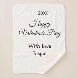 Couverture Sherpa Joyeuse Saint-Valentin nom amour simple année styl