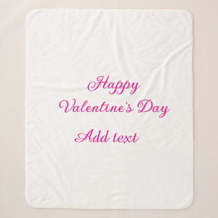 Couverture Sherpa Joyeuse Saint-Valentin texte rose nom message