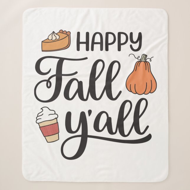 Couverture Sherpa Joyeux automne Y'all (Devant)