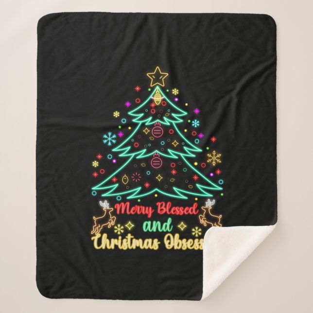 Couverture Sherpa Joyeux Béni Et Noel Obsédé (Devant)