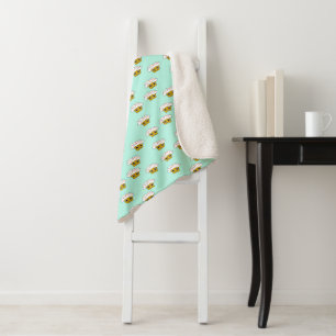 Couverture Sherpa Joyeux cupcakes sur vert