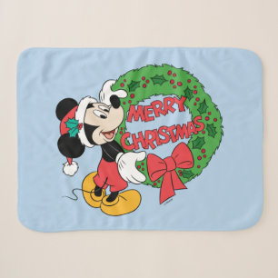Couverture Sherpa Joyeux Noël   Mickey Mouse Holiday Wreath