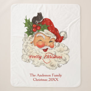 Couverture Sherpa Joyeux Noël vintage