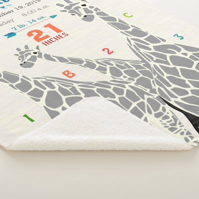 Couverture Sherpa Jungle Nursery Giraffe Famille Bébé Garçon Statist (3/4)