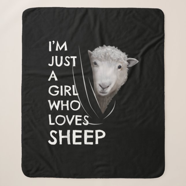 Couverture Sherpa Juste une fille qui aime les moutons | Ventilateur (Devant)