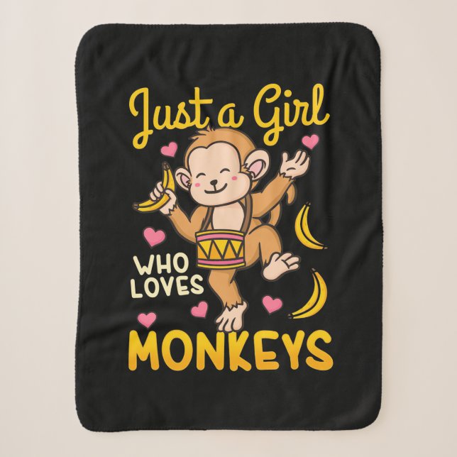 Couverture Sherpa Juste Une Fille Qui Aime Les Singes (Devant)