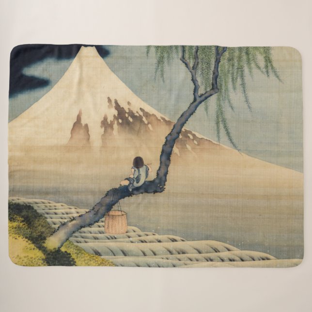Couverture Sherpa Katsushika Hokusai - Garçon regardant le Mont Fuji (Devant (Horizontal))
