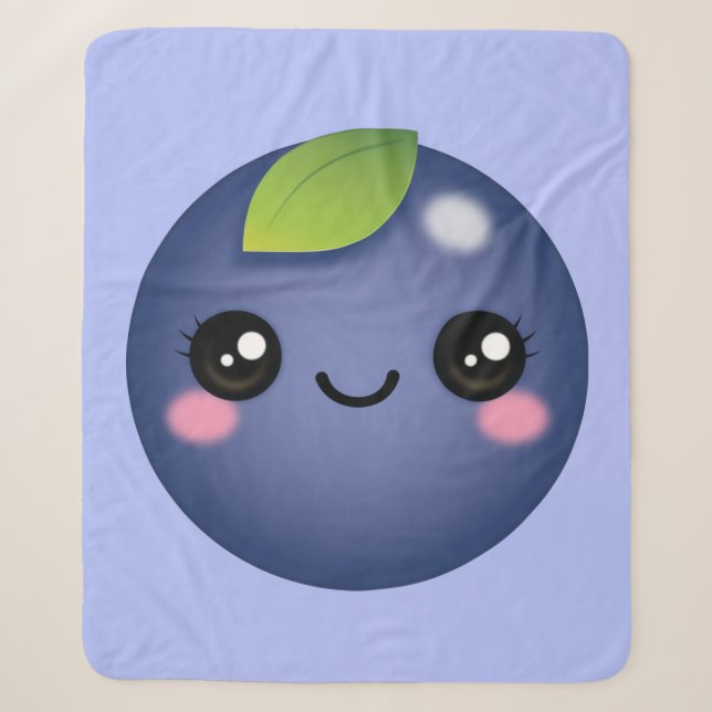 Couverture Sherpa Kawaii Blueberry Sherpa Blanket (Devant)