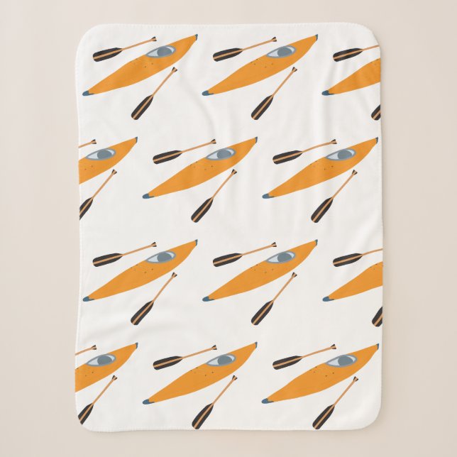 Couverture Sherpa Kayak orange avec des aviron (Devant)