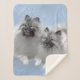Couverture Sherpa Keeshond Paire de Kees Peinture Art animal origina