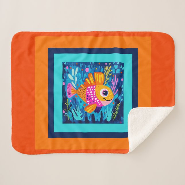 Couverture Sherpa Kids Colorful Fish (Devant (Horizontal))