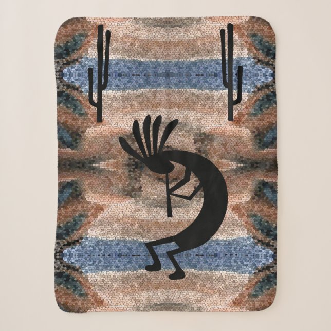 Couverture Sherpa Kokopelli Mosaïque sud-ouest du désert Petite (Devant)