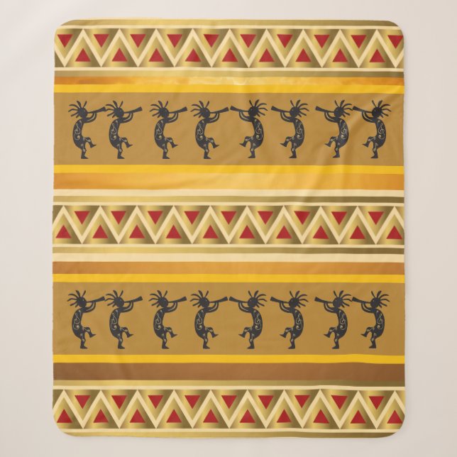Couverture Sherpa Kokopelli Southwestern Blanket (Devant)
