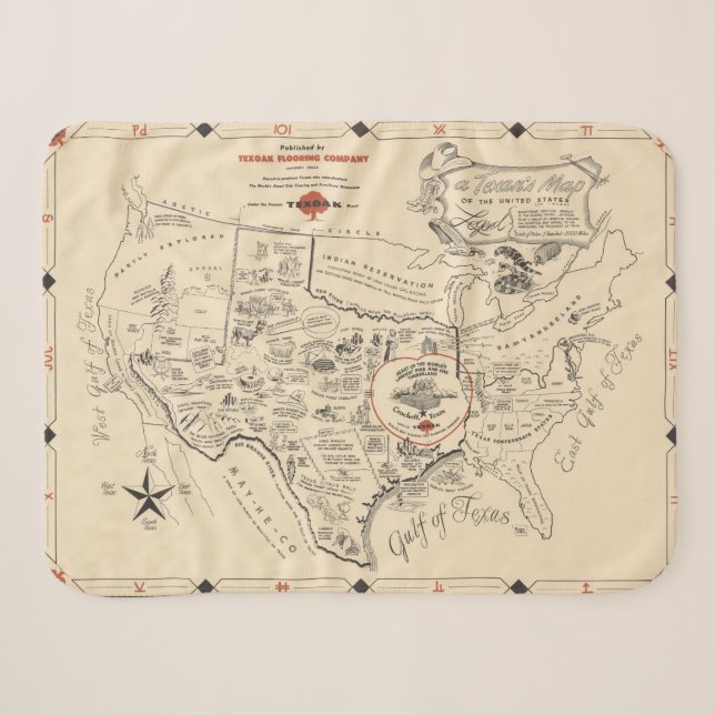 Couverture Sherpa La carte d'un Texan des Etats-Unis (du Texas) (Devant (Horizontal))