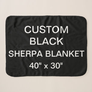 Couverture Sherpa La coutume a personnalisé 40" NOIR x 30"