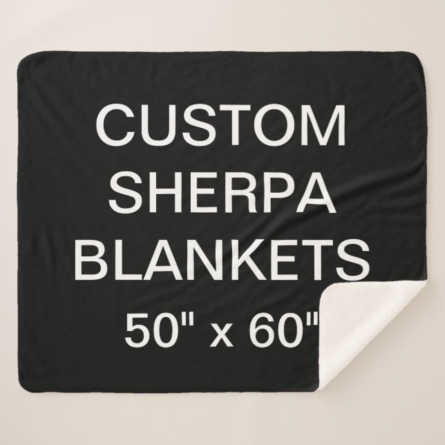 Couverture Sherpa La coutume a personnalisé 50" x 60" le blanc (Devant (Horizontal))