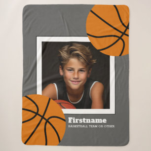 Couverture Sherpa La photo de basket-ball ajoutent votre nom - peut