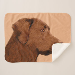 Couverture Sherpa Labrador Retriever (Chocolat) Peinture - Chien Art