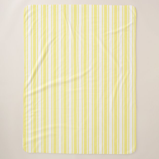 Couverture Sherpa Landes de bonbons jaune et blanc citron (Devant)