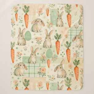 Couverture Sherpa Lapin Mignon & Motif Cottage Carotte (1)