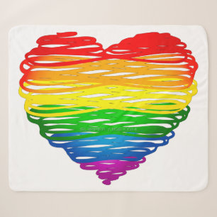 Couverture Sherpa Le cœur arc-en-ciel de SlipperyJoe griffonné tourb