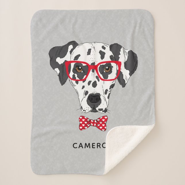 Couverture Sherpa Le Dalmate à la mode | ajoutent votre nom (Devant)