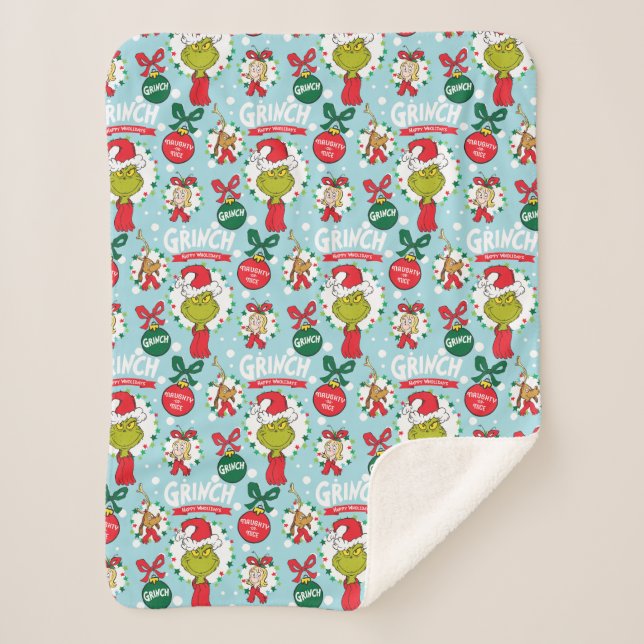 Couverture Sherpa Le Grinch | Happy Wholiday Motif (Devant)