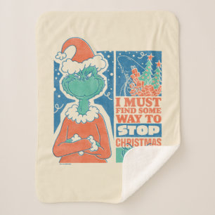 Couverture Sherpa Le Grinch   Stop Christmas Vintage Graphic