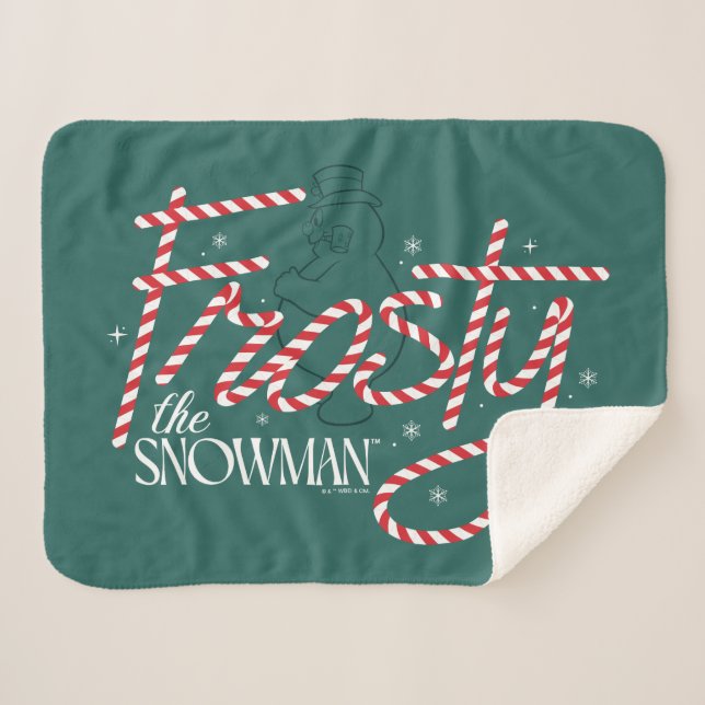 Couverture Sherpa Le logo du Sucre de canne Snowman Frosty (Devant (Horizontal))