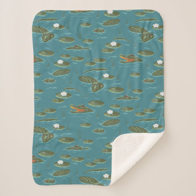 Couverture Sherpa Le Motif blanc Lotus Alligator Waters (Devant)