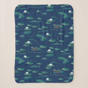 Couverture Sherpa Le Motif de la lagune du Lotus Alligator blanc