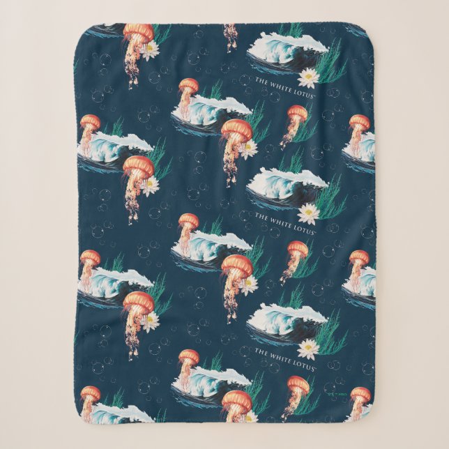 Couverture Sherpa Le Motif de la méduse blanche Lotus Ocean (Devant)