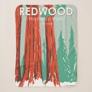 Couverture Sherpa Le Parc National De Redwood En Californie Vintage