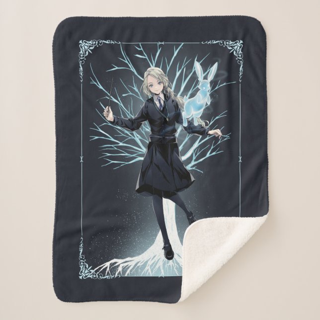 Couverture Sherpa Le Patronus lapin d'Anime Luna Lovegood (Devant)