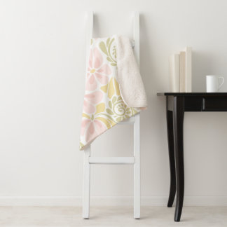 Couverture Sherpa Le Sherpa Blanket présente un design floral modern