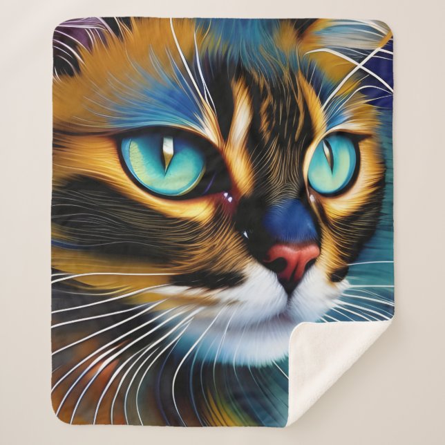 Couverture Sherpa Le visage d'un mignon Lynx pointe Siamese (Devant)