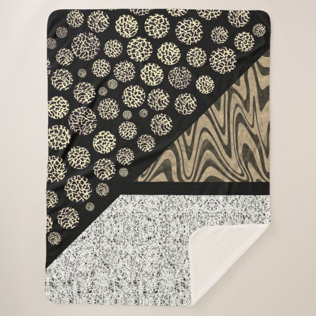 Couverture Sherpa Léopard noir Abstrait en marbre (Devant)