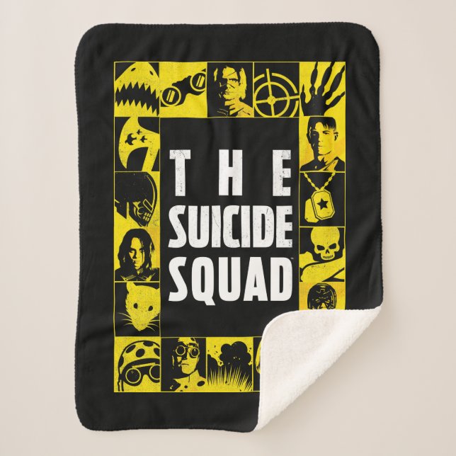 Couverture Sherpa L'équipe du suicide | Blocs d'icônes jaune et noir (Devant)