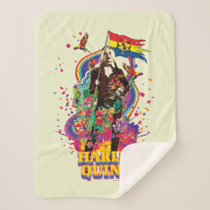 Couverture Sherpa L'équipe du suicide Harley Quinn Flowers & Rain