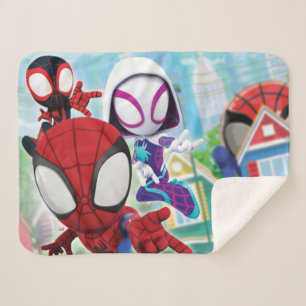 Couverture Sherpa L'équipe Spidey se balançant à travers la ville