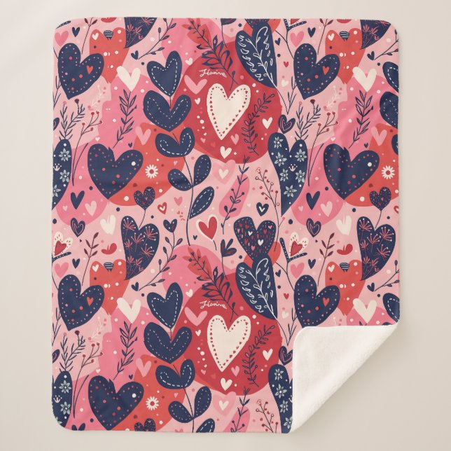 Couverture Sherpa Les Coeurs Romantiques Endouillent Cette Saint-Val (Devant)