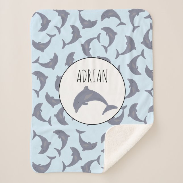 Couverture Sherpa Les dauphins dans le Motif marin (Devant)